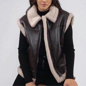 Brown Leather Vest